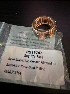 Say It's Fate Rose Gold Plated Alexandrite Band Ring